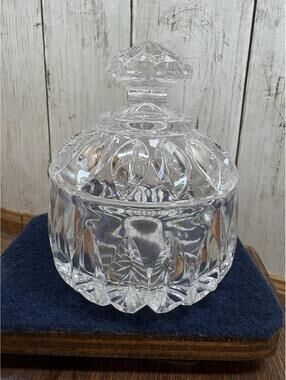 Vintage Gorham Althea Crystal Sugar Bowl Jewelry Dish Trinket Box